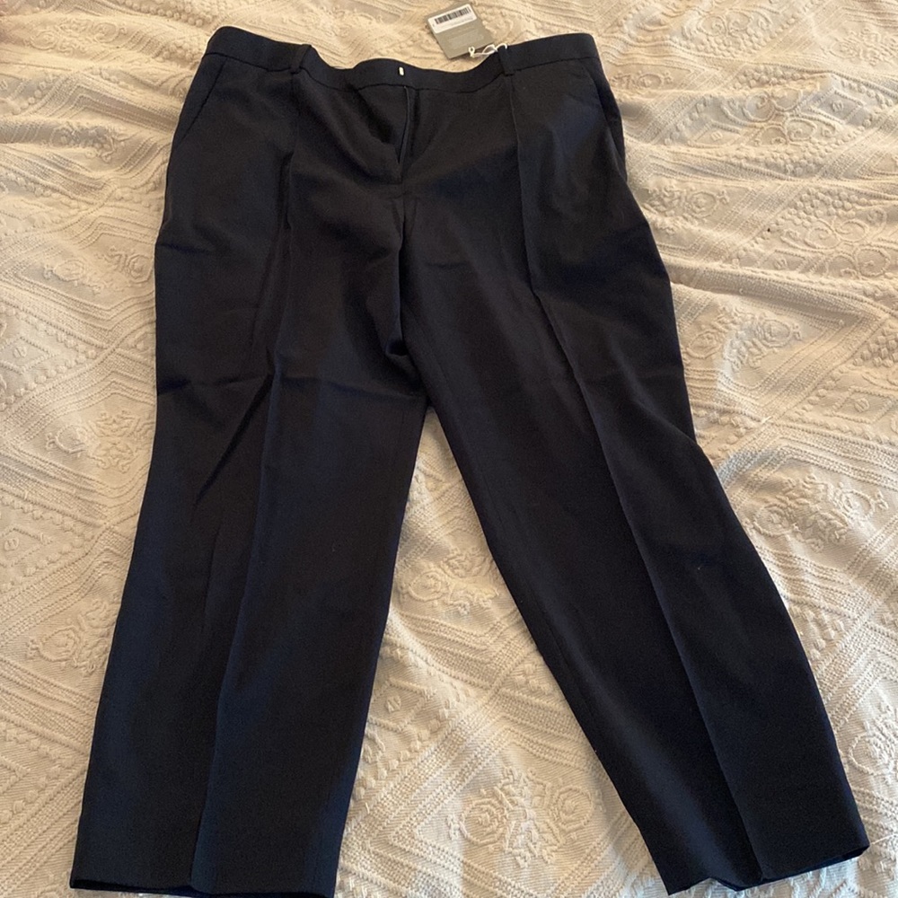 Everlane cropped Italian Goweave Trousers in Navy